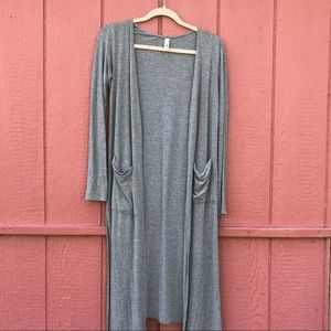 Gray Long Cardigan